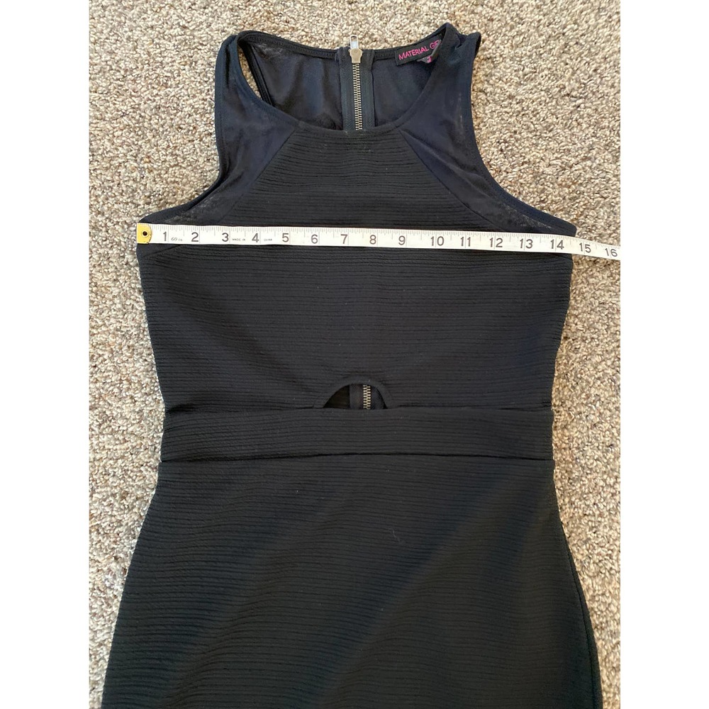 Material Girl Black Sleeveless Sheer Back/Straps Zipper Back Dress - M - Picture 5 of 5